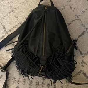 Black fringe backpack